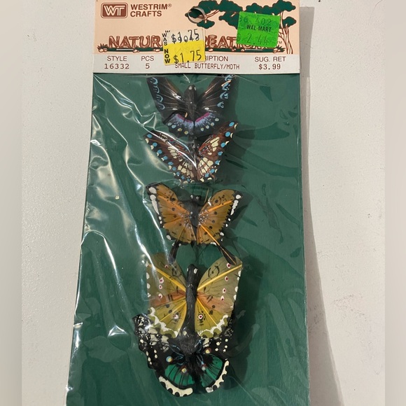 Vintage Pack of 5 Butterflies Decor by Westrim Crafts - Picture 1 of 7